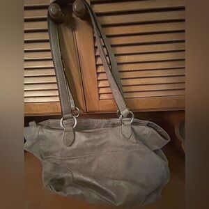 Frye Gray Leather Shoulder Bag